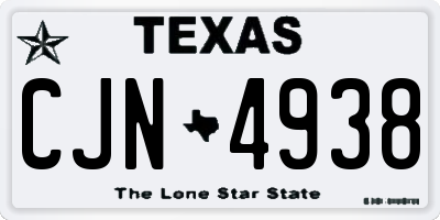 TX license plate CJN4938