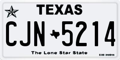 TX license plate CJN5214