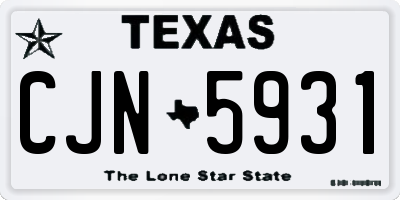 TX license plate CJN5931