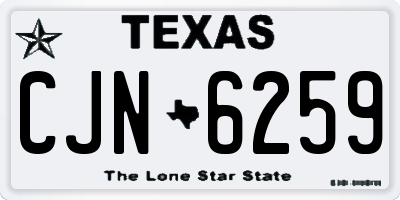 TX license plate CJN6259