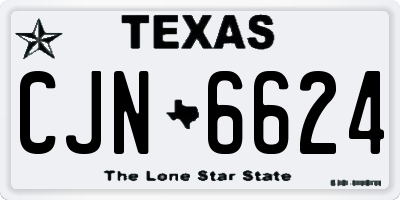 TX license plate CJN6624