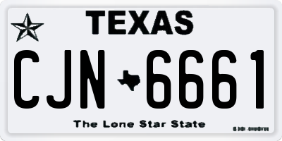 TX license plate CJN6661