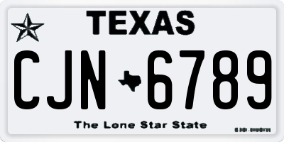 TX license plate CJN6789