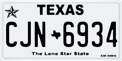 TX license plate CJN6934