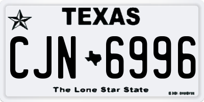 TX license plate CJN6996