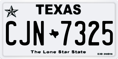 TX license plate CJN7325
