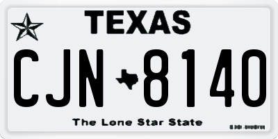 TX license plate CJN8140