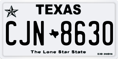 TX license plate CJN8630