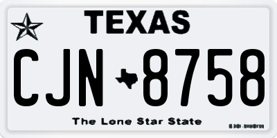 TX license plate CJN8758