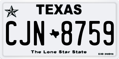 TX license plate CJN8759