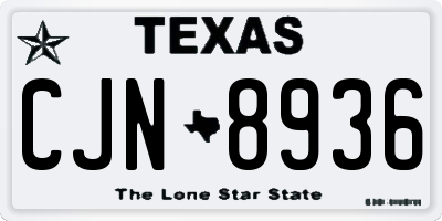 TX license plate CJN8936