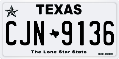 TX license plate CJN9136