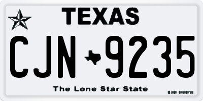 TX license plate CJN9235