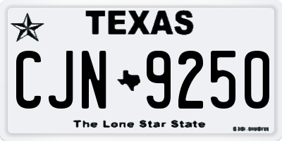 TX license plate CJN9250