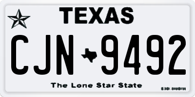 TX license plate CJN9492