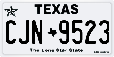 TX license plate CJN9523
