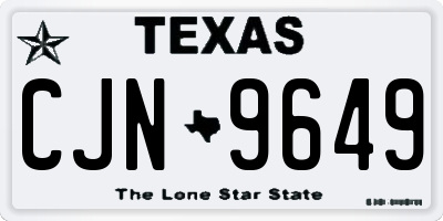 TX license plate CJN9649
