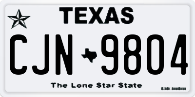 TX license plate CJN9804
