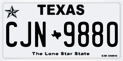 TX license plate CJN9880