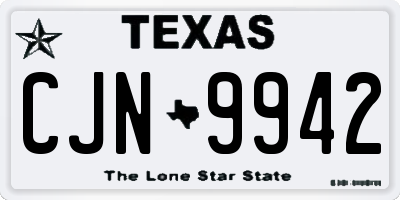 TX license plate CJN9942