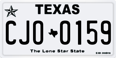 TX license plate CJO0159