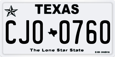 TX license plate CJO0760