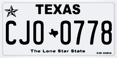TX license plate CJO0778
