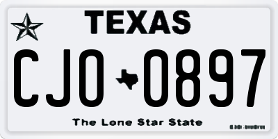 TX license plate CJO0897