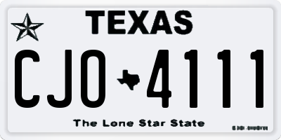 TX license plate CJO4111