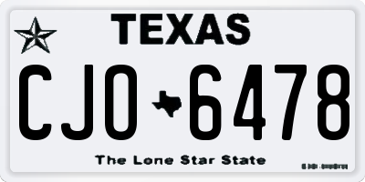 TX license plate CJO6478