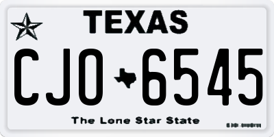 TX license plate CJO6545