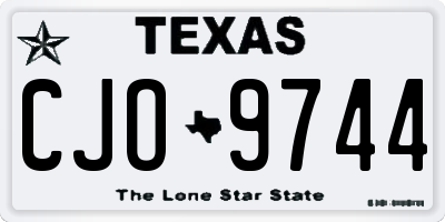 TX license plate CJO9744