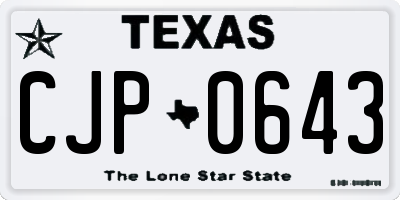 TX license plate CJP0643