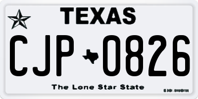 TX license plate CJP0826