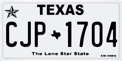 TX license plate CJP1704