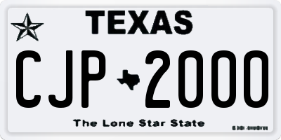 TX license plate CJP2000
