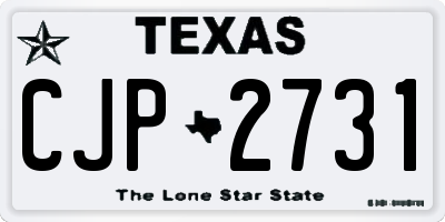 TX license plate CJP2731