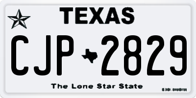 TX license plate CJP2829