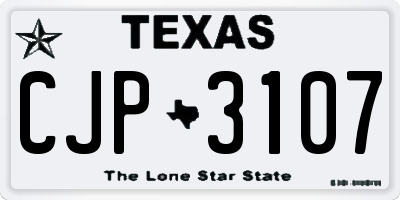 TX license plate CJP3107