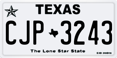 TX license plate CJP3243