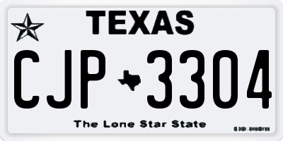 TX license plate CJP3304