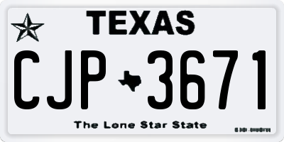 TX license plate CJP3671