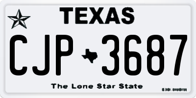 TX license plate CJP3687