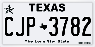 TX license plate CJP3782