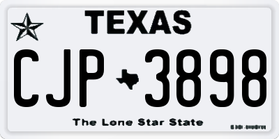 TX license plate CJP3898