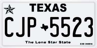 TX license plate CJP5523