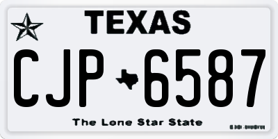 TX license plate CJP6587