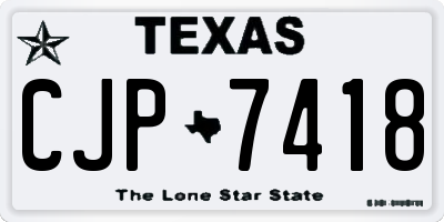 TX license plate CJP7418