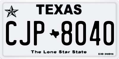 TX license plate CJP8040