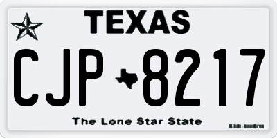 TX license plate CJP8217